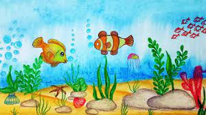 How To Draw Underwater Scenery. Step By Step (Easy Draw) - Youtube