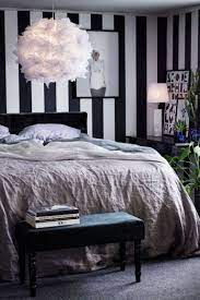 A vertical pattern is ideal for making a wall appear taller. 42 Best Inspiring Black And White Geometric Wallpaper Ideas For Bedroom Be Black Wallpaper Bedroom Stripe Wallpaper Bedroom Bedroom Wallpaper Black And White