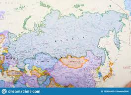 Russia is bordered by the if you are interested in russia and the geography of asia our large laminated map of asia might be just. Map Of Russia Stock Image Image Of European Abstract 127896951