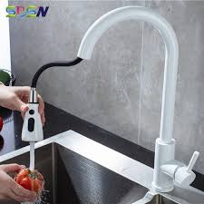 pull out kitchen faucet sdsn white
