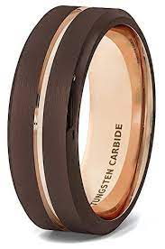 Wedding Tungsten Inside Beveled Comfort Rose Gold Tungsten Ring Mens Wedding Bands Gold Tungsten Ring