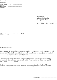 Modele De Lettre Demande De Conge Pour Exercer Un Mandat Local Modeles De Lettres Lettre A Le Contrat De Travail
