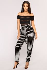 Black And White Pants Womens Jacklyn Stripe Pants Black White Striped Pants Women Pants For Women Fashion