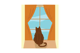 Download Cat Looking Out Window Svg Cut File By Creative Fabrica Crafts Creative Fabrica PSD Mockup Templates