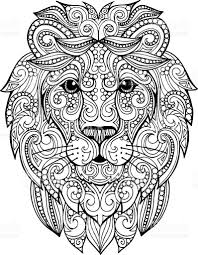 Hand Drawn Doodle Ornate Lion Illustration Decorative Ornate Vector Lowen Illustration Illustration Mandala Ausmalen