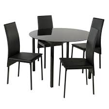 Round glass dining table set with 4 chairs: Buy Argos Home Lido Glass Round Dining Table 4 Black Chairs Dining Table And Chair Sets Argos