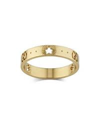 Gucci 18k Yellow Gold Logo Star Ring Jewelry Accessories Bloomingdale S In 2020 Star Ring Cartier Love Ring Gold Logo