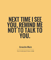 Next Time I See You Remind Me Not To Talk To You Picture Quotes