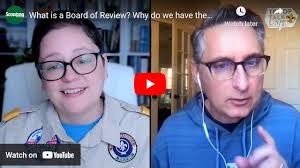 What is the purpose of a Scouts BSA board of review?