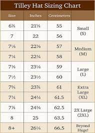 Tilley Hat Sizing Tilley Hat Hat Sizes Hat Size Chart