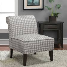Amazon Com Metro Shop Sadie Grey Houndstooth Slipper Chair Grey White Accent Chairs For Living Room Living Room Chairs Living Room Grey