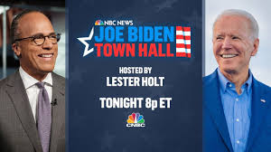 Follow biden's presidential campaign leading up to the us 2020 election. Watch Live Nbc News Lester Holt Hosts Town Hall With Joe Biden 10 5 2020 Youtube