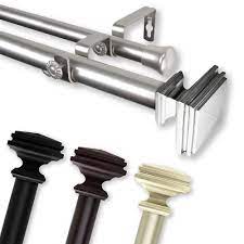 Shop for light curtain rod online at target. Rod Desyne 1 In Dia Adjustable 48 To 84 Double Curtain Rod With Bedpost Finials In Light The Home Depot Canada