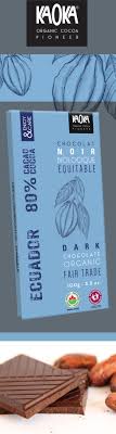Tablette Chocolat Noir Ecuador 80 Cacao Bio Equitable Organic Fairtrade Dark Chocolate 80 Ecuador Kaoka Fair Trade Chocolate Chocolate