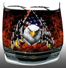 American Flag Eagle Rip Fire Flame Hood Wrap Wraps Sticker Etsy American Flag Eagle American Flag Vinyl Decals