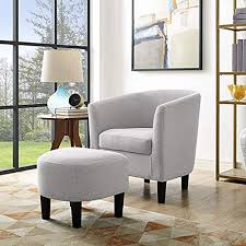 You ottoman sofa set should come with a single ottoman. Bridge Modern Accent Chair Linen Fabric Arm Chair Upholstered Single Sofa Chair With Ottoman Foot Rest Grey Buy Online In Bahamas At Bahamas Desertcart Com Productid 100487853