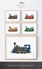 Train Print Steam Locomotive Print Train Printable Etsy Train Nursery Decor Train Wall Art Train Nursery