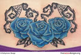 Gothic Black And Blue Roses Gothic Blue Roses Tattoo On Lower Back Red Rose Tattoo Rose Tattoos Blue Rose Tattoos