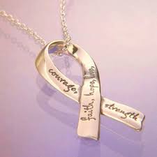 14k Gold Inspirational Affirmation Ribbon Necklace Faith Hope Love Courage Strength Ribbon Necklace Gold Christian Necklace