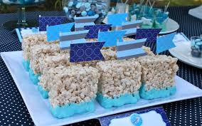 Happy Birthday Rice Krispie Treats Real Party Sharks Frog Prince Paperie Bubble Birthday Parties Pool Birthday Party Boys First Birthday Party Ideas