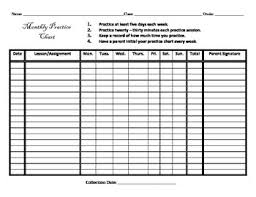 monthly music practice log chart your progress