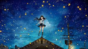 1024 x 768 png 108kb. Anime Girl Night Sky Wallpapers Wallpaper Cave
