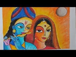 Easy Drawing Of Radha Krishna Part 2 Pastel Drawing Of Radha Krishna Easy Drawing For Beginners You Easy Drawings Oil Pastel Drawings Drawing For Beginners