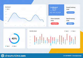 Infographic Dashboard Template With Flat Design Graphs And