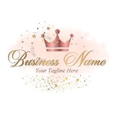 Custom Logo Design Pink Gold Logo Rose Gold Sparkle Crown Etsy Custom Logo Design Logo Design Gold Logo Design