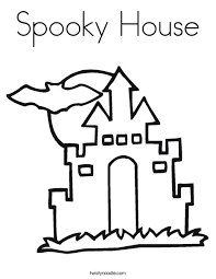 Color your spooky design online with the interactive coloring machine or print to decorate at home. Spooky House Coloring Page Twisty Noodle