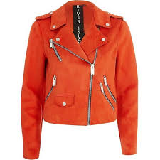 Black And Orange Motorcycle Jacket River Island Bright Orange Faux Suede Biker Jacket 120 Liked On Polyvore Featuring Outerwear Jack Faux Suede Biker Jacket Orange Jacket Faux Suede Jacket