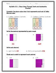 My Math 4th Grade Chapter 10 Fractions And Decimals Worksheets