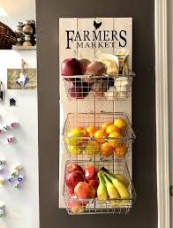 Marche Paysan Rustique Produit Mur Accrocher Fruits Etsy Rustic Kitchen Decor Fruit And Vegetable Storage Rustic Kitchen