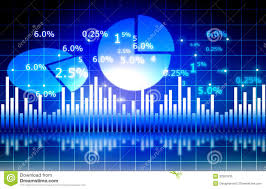 The Stock Market Graph With Pie Chart Stock Illustration