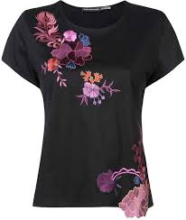 Josie Natori Embroidered T Shirt Edwardian Dress