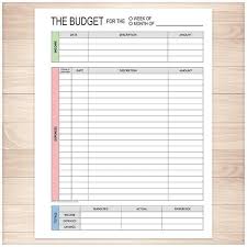 Printable Budget Worksheet Weekly Or Monthly Track Your Etsy Printable Budget Worksheet Budget Printables Budgeting Worksheets