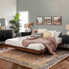 Amazon com baxton studio torino mid century modern solid walnut. King Mid Century Modern Solid Wood Platform Bed Walnut Pier 1