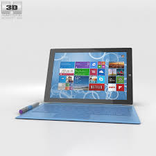 3d Model Of Microsoft Surface Pro 3 Cyan Cover Microsoft Surface Surface Pro 3 Microsoft Surface Pro