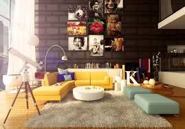 The big picture gray wall serves as a clearing and highlights colorful murals and small the basic idea of modern classical lounge. 12 Unbelievably Colorful Living Rooms Colourful Living Room Colorful Furniture Living Room Living Room Design Modern