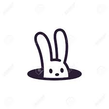 Apprendre à dessiner un lapin et le colorier.pour dessiner un lapin, rien de plus facile ! Logo De Trou De Lapin Simple Et Minimaliste Illustration De Vecteur De Lapin Mignon Dessin Anime Clip Art Libres De Droits Vecteurs Et Illustration Image 79509241