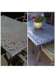 Transformed This Patio Set In One Afternoon Painted Patio Patio Furniture Makeover Painting Patio Furniture