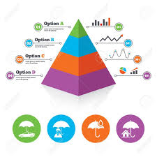 Pyramid Chart Template Life Real Estate Or Home Insurance Icons