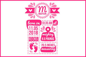 Download Birth Stats Svg Birth Stats Template Birth Announcement 69965 Svgs Design Bundles