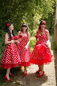 Fantastic Red And White Polka Dot Bridesmaids Dresses Love It Vintage Bridesmaid Dresses Polka Dress Red Bridesmaid Dresses