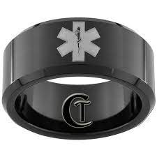 Star Of Life Paramedic Ring Paramedic Tungsten Ring Tactical Medic