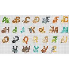 Cross stitch alphabet & number patterns: Animal Alphabet Orcraphics Cross Stitch
