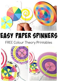 Diy Paper Spinner Toys Red Ted Art S Blog Paper Spinners Easy Crafts For Kids Spinners Diy