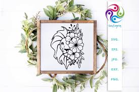 Floral Lion Svg File Crella