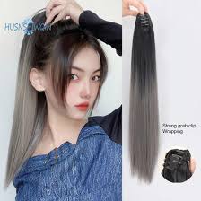 Acquista Stile festival musicale da donna, coda di cavallo finta, liscia,  soffice, senza nodo, aderente, morbida, Y2K, parrucca con clip ad artiglio  di colore sfumato lungo rettilineo a partire da 10