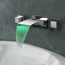 Dual Handle Bathroom Basin Brass Sink Waterfall Chrome Finish Mixer Tap Faucet Bathroom Faucets Bathroom Sink Faucets Waterfall Bathroom Sink Faucets